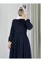 4538 - Belt Detailed Hijab Dress Black - 4