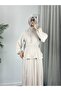 4532 - Crepe Hijab Double Set Beige - 2