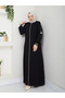 Women's Plus Size Epaulettes Piping Ferace New Season - Black - 6