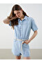 Nevavm Shirt Collar Women's Jean Jumpsuit with a Difference - 2