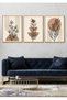 Wooden Frame Look Bohemian Leafy 3 Piece Painting Set Wall Decor for Living Room Bedroom - 2