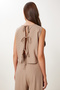 Tie Detailed Blouse Pants Set Beige Lrv0104 - 7