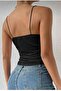 Double Layer Chest Degaje Stretchy Crop Blouse 8002 - 3