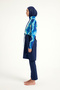 Navy Blue Full Covered Hijab Swimsuit with Stopper and Water Repellent Fabric M2530-2 - 7
