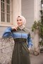 Women's Hooded Denim Detailed Sports Cap – Cotton Comfortable Hijab Coat N-05441 _ Khaki - 2
