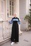 Women's Hooded Denim Detailed Sports Cap – Cotton Comfortable Hijab Coat N-05441 _ Black - 3
