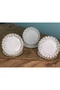 Gold Lace Patterned Curved Dessert Plate 6 Pieces