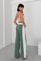Mona Waist and Side Contrast Block Panels, Comfortable Pants with Elastic Waist - 8