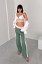 Mona Waist and Side Contrast Block Panels, Comfortable Pants with Elastic Waist