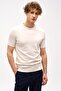 Men's Cream Standard Polo Neck Knitwear Short Sleeve