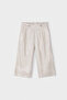 High Elastic Waist Linen Wide Leg Girl's Pants - 2