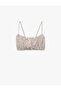 X Melis Ağazat - Gabardine Gathered Striped Square Neck Crop Blouse with Rope Strap - 5