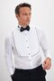 Comfort Fit Pleated 100% Cotton Ata Collar White Tuxedo Shirt - 4