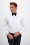 Pleated Comfort Fit 100% Cotton Ata Collar White Tuxedo Shirt - 3