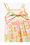 Bow Tie Wrap Fruit Patterned Strap Dress - 3