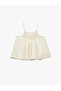 Square Neck Gipe Detailed Strap Crop Blouse - 2
