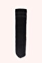 Girl's Glitter Striped Knee-Length Black Socks - 2