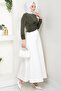 Crew Neck Gathered Sandy Blouse Khaki Hm2765 - 5