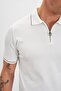Polo Neck Zippered Knitwear Men's T-Shirt - 8