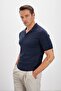 Polo Neck Patched Knitwear Men's T-Shirt - 4