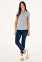 Women's Gray Melange Basic T-Shirt 50300896-Vr086 - 4