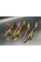 Gold Metal Salad, Pasta, Cake Serving, Presentation, Food, Tongs Set of 3 with Butterfly Accessories - 4