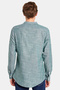 Long Sleeve Slim Fit Striped Men's Summer Shirt - Prevailing Collar, Sleeve Fold - 5