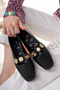 Women's Ballerina Black Stylish Home Business Office Casual Shoes