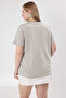 Taş Yakası Taşlı Relaxed Fit %100 Pamuk Örme Büyük Beden T-shirt TBBSS25BF00021 - 5
