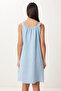 Women's Sky Blue Linen Blend Light See-Through Beach Dress Gx00009 - 5