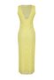 Açık Sarı Dantel Bodycon Sırt Dekolteli Esnek Örme Elbise TWOSS25EL00485 - 7