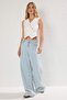 Beyaz Fitted  Keten Görünümlü Kruvaze Kapama Crop Yelek TWOSS25YE00122