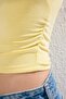 Açık Sarı Büzgü/Drape Detaylı Fitted Örme Bluz TWOSS25BZ00505 - 3