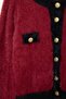 Bordo Crop Sakal/Tüylü İplikli Ceket Görünümlü Triko Hırka TWOAW23HI00549 - 6