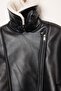 Siyah Oversize Kalıp Peluş Detaylı Suni Deri Biker Ceket Mont TWOAW25MO00001 - 15