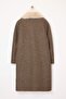Vison-Ecru Reversible Fur-Trimmed Mono-Closure Oversized Long Suede Coat TWOAW26KB00003 - 8