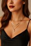 Steel Double Stone Necklace