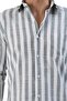Men's Shirt Regular Fit Pocket 100% Cotton Linen Look (Green) - 4