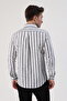 Men's Shirt Regular Fit Linen Look with Pockets 100% Cotton (Black) - 3