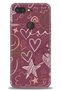 General Mobile Gm 9 Pro Case Hd Printed Case - Sheet Music and Hearts Burgundy - Mrc