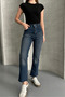 Tint Brown Length Fit Cut-Out Leg Jeans