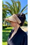 Mink Fringe Detailed Soft Brimmed Straw Visor Hat HSR2110 - 4