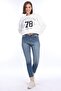Women's 100% Cotton Printed Ecru Ultra Quality Diagonal Without Raising 3 Thread Crew Neck Basic Sweatshirt - 6