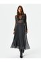 X Selected by Melis Ağazat - Glittery Pleated Midi Tulle Skirt Slim Fit