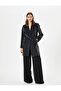 Cashmere Coat Single Button Covered Pocket Shiny Textured - 2