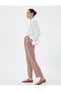 Lace Waist Trousers Straight Leg Pocket Relaxed Cut Modal Blended - 2