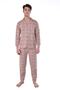 Jacket Collar Front Buttoned Wide Cut Men's Pajama Set - 4
