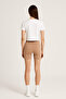Brown Cotton Above Knee Women's Biker Tights - 4