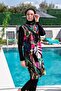 Fully Closed Quick Drying Side Adjustable Zippered Geled Hijab Swimsuit-2424 - 4
