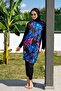 Full Covered Fast Drying Side Adjustable Zippered Hijab Swimsuit-2426 - 2